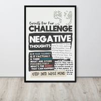 Image 1 of "Challenge Negative Thoughts" DBT Poster (Off-White) (Framed)