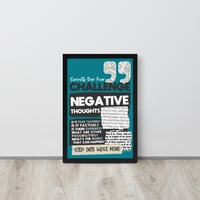 Image 2 of "Challenge Negative Thoughts" DBT Poster (Teal) (Framed)
