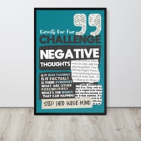 Image 1 of "Challenge Negative Thoughts" DBT Poster (Teal) (Framed)