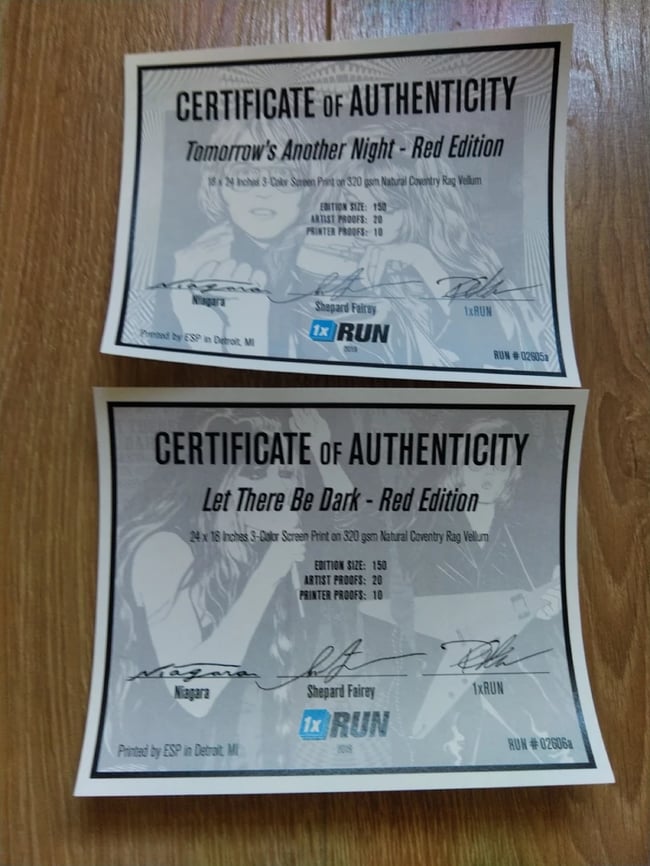 Shepard Fairey Obey - Niagara - Tomorrow's Another Night + Let There Be Dark - Red Editions