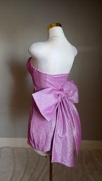 Image 3 of Athena bow mini dress (Hot pink)