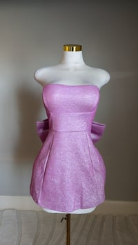 Image 4 of Athena bow mini dress (Hot pink)