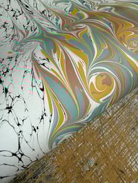 Image 3 of One of a kind hand marbled paper artwork - Vignette