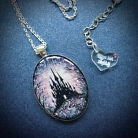Image 2 of Sakura Castle Hand Painted Resin Pendant