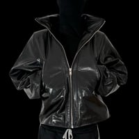 Image 1 of HIGH NECK REAL LEATHER JACKET
