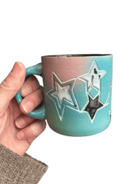 Image 5 of SECOND-Teal and Pink Starburst Mug