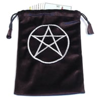 Black Velvet Tarot/Angel Card Bag - Pentacle Symbol