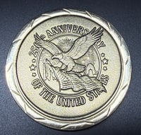 Image 1 of Commemorative 250th Anniversary Brass Coin