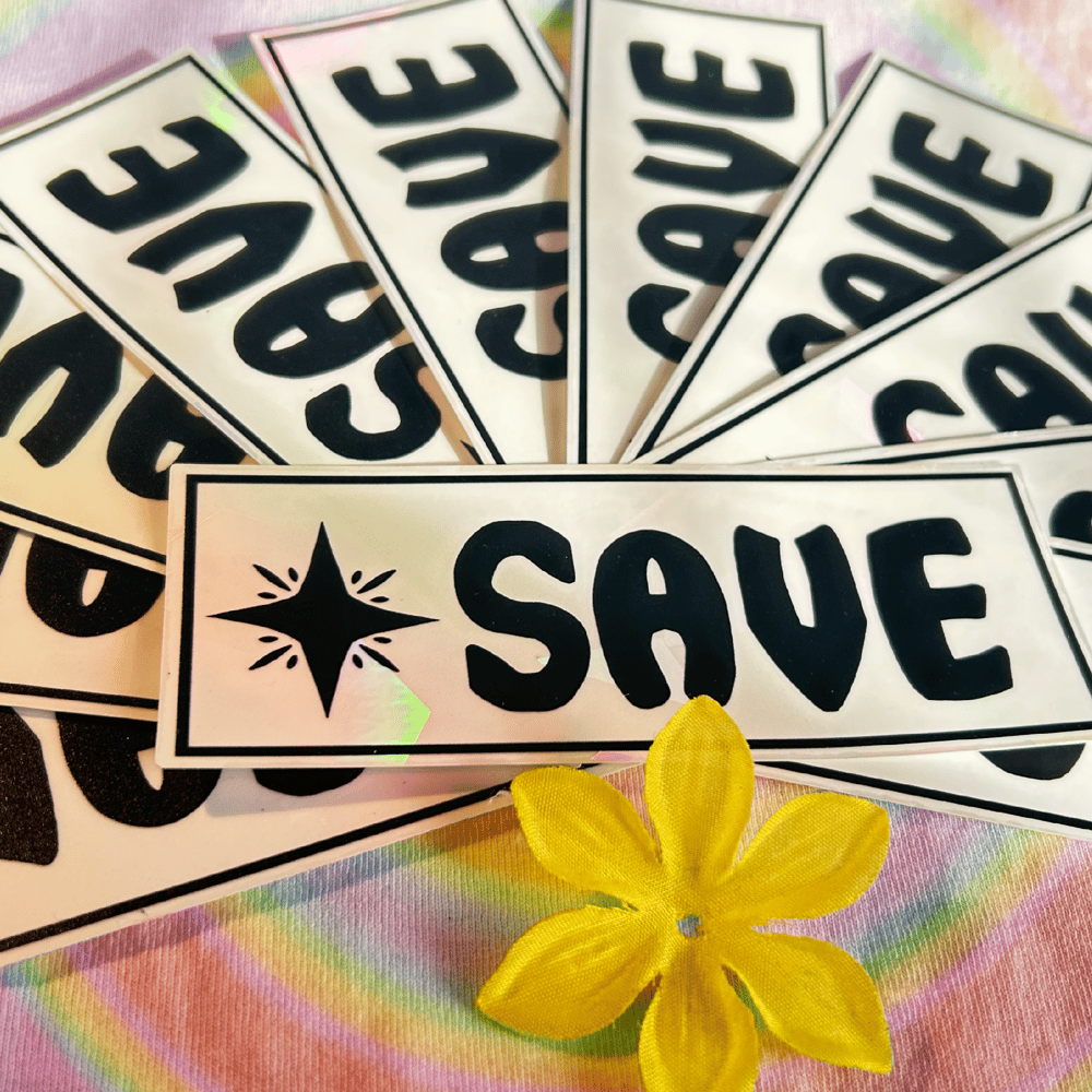 Image of Undertale SAVE Sun Catcher Window Decal