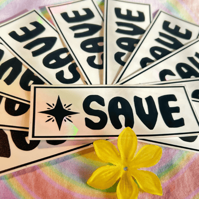 Image of Undertale SAVE Sun Catcher Window Decal