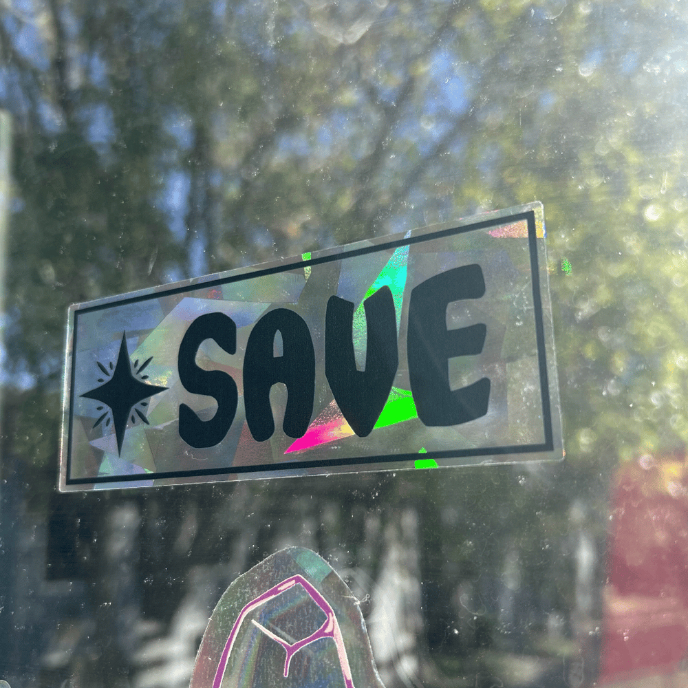 Image of Undertale SAVE Sun Catcher Window Decal