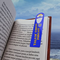 Image 1 of Talkin' Comics Podcast Metal Bookmark — QR Code Book Marker for Comic Fans