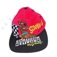 Vintage Scooby-Doo Cartoon Network Wacky Racing Snapback Hat 90s Red
