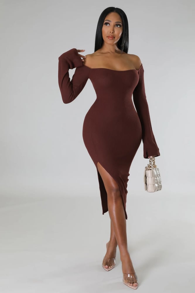 Image of DARLA DRESS-root beer brown 