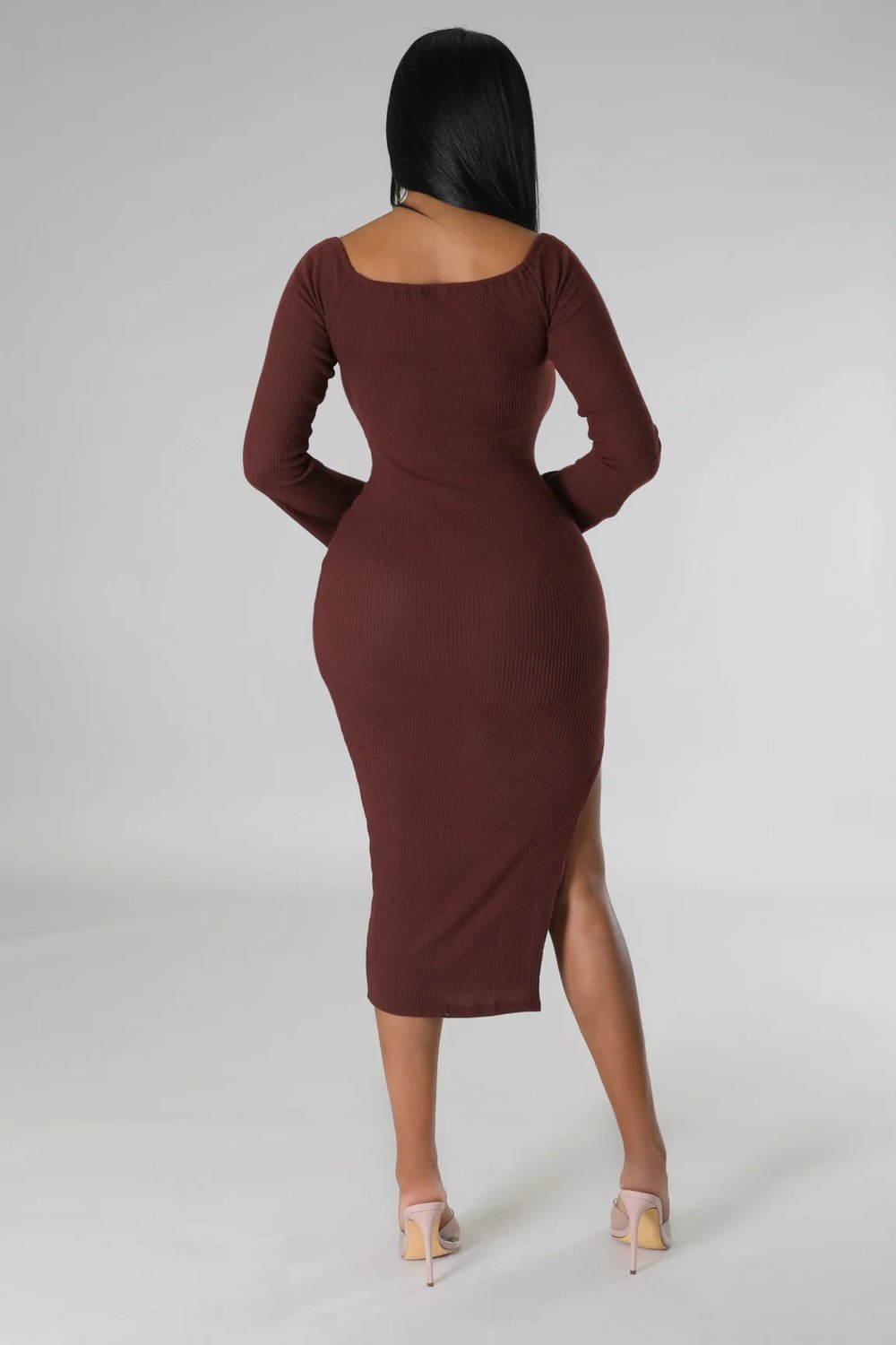 Image of DARLA DRESS-root beer brown 