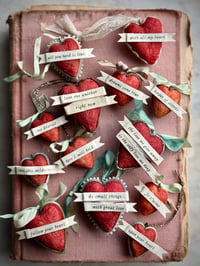 Image 1 of Spun Cotton Heart Ornaments (multiple options)