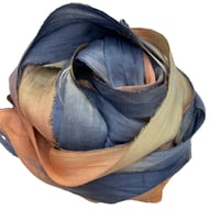 Image 3 of Ready To Ship!  10YD COBBLESTONE  HAND DYED SARI SILK RIBBON BY COLOR BURST SILK