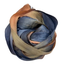 Image 4 of Ready To Ship!  10YD COBBLESTONE  HAND DYED SARI SILK RIBBON BY COLOR BURST SILK