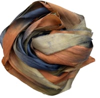Image 6 of Ready To Ship!  10YD COBBLESTONE  HAND DYED SARI SILK RIBBON BY COLOR BURST SILK