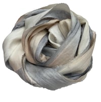 Image 3 of Ready To Ship!  10YD CLOUDY SKY  HAND DYED SARI SILK RIBBON BY COLOR BURST SILK