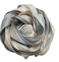 Image 4 of Ready To Ship!  10YD CLOUDY SKY  HAND DYED SARI SILK RIBBON BY COLOR BURST SILK