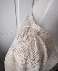 Image 4 of Upcycled Vintage Table Cloth Ruffled Boho Top