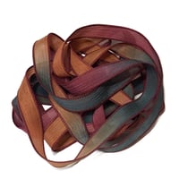Image 1 of 1PC. COPPER CANYON 42" Hand Dyed Finished Edge Silk Wrist Wrap Bracelet/Jewelry/Craft Ribbons