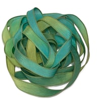 Image 3 of 1PC. JITTER BUG 42" Hand Dyed Finished Edge Silk Wrist Wrap Bracelet/Jewelry/Craft Ribbons