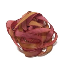 Image 3 of 1PC. GOLD RUSH  42" Hand Dyed Finished Edge Silk Wrist Wrap Bracelet/Jewelry/Craft Ribbons