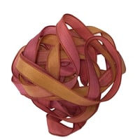 Image 4 of 1PC. GOLD RUSH  42" Hand Dyed Finished Edge Silk Wrist Wrap Bracelet/Jewelry/Craft Ribbons