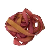 Image 5 of 1PC. GOLD RUSH  42" Hand Dyed Finished Edge Silk Wrist Wrap Bracelet/Jewelry/Craft Ribbons
