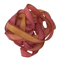 Image 6 of 1PC. GOLD RUSH  42" Hand Dyed Finished Edge Silk Wrist Wrap Bracelet/Jewelry/Craft Ribbons