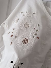 Image 4 of Upcycled Vintage Heavy Linen/Cotton Tablecloth Boho Top