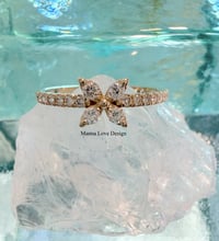 Image 1 of 14k solid gold 0.30 ct diamond flower ring