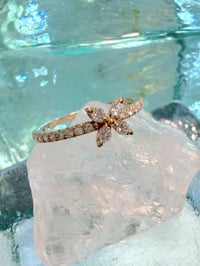 Image 2 of 14k solid gold 0.30 ct diamond flower ring