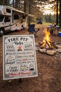 Image 1 of Firepit Rules Sign.