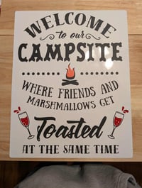 Image 3 of Welcome To Our Site Wine Sign.