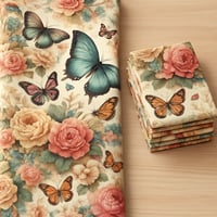 Image 1 of BUTTERFLIES AND BLOOM FABRIC BY THE YARD