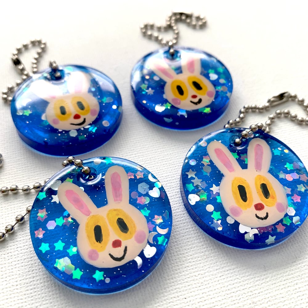 Image of Hand-Painted Bunny Keychains