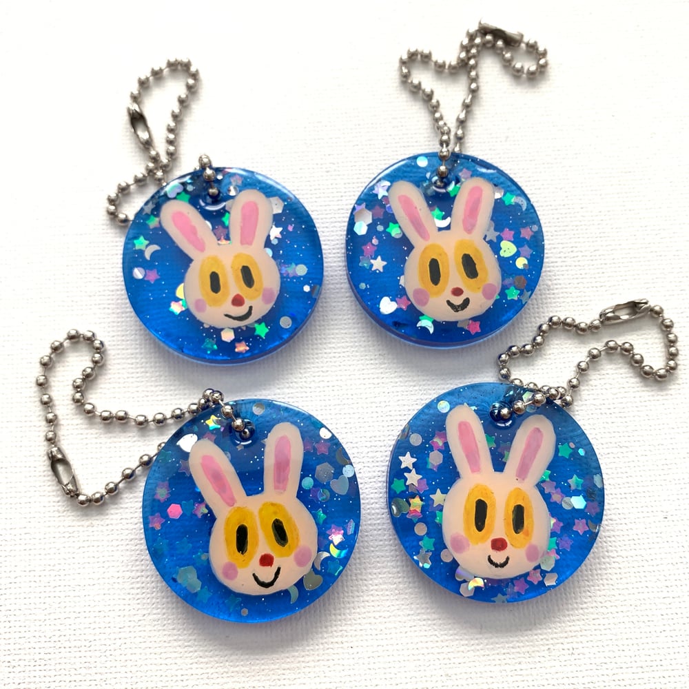 Image of Hand-Painted Bunny Keychains