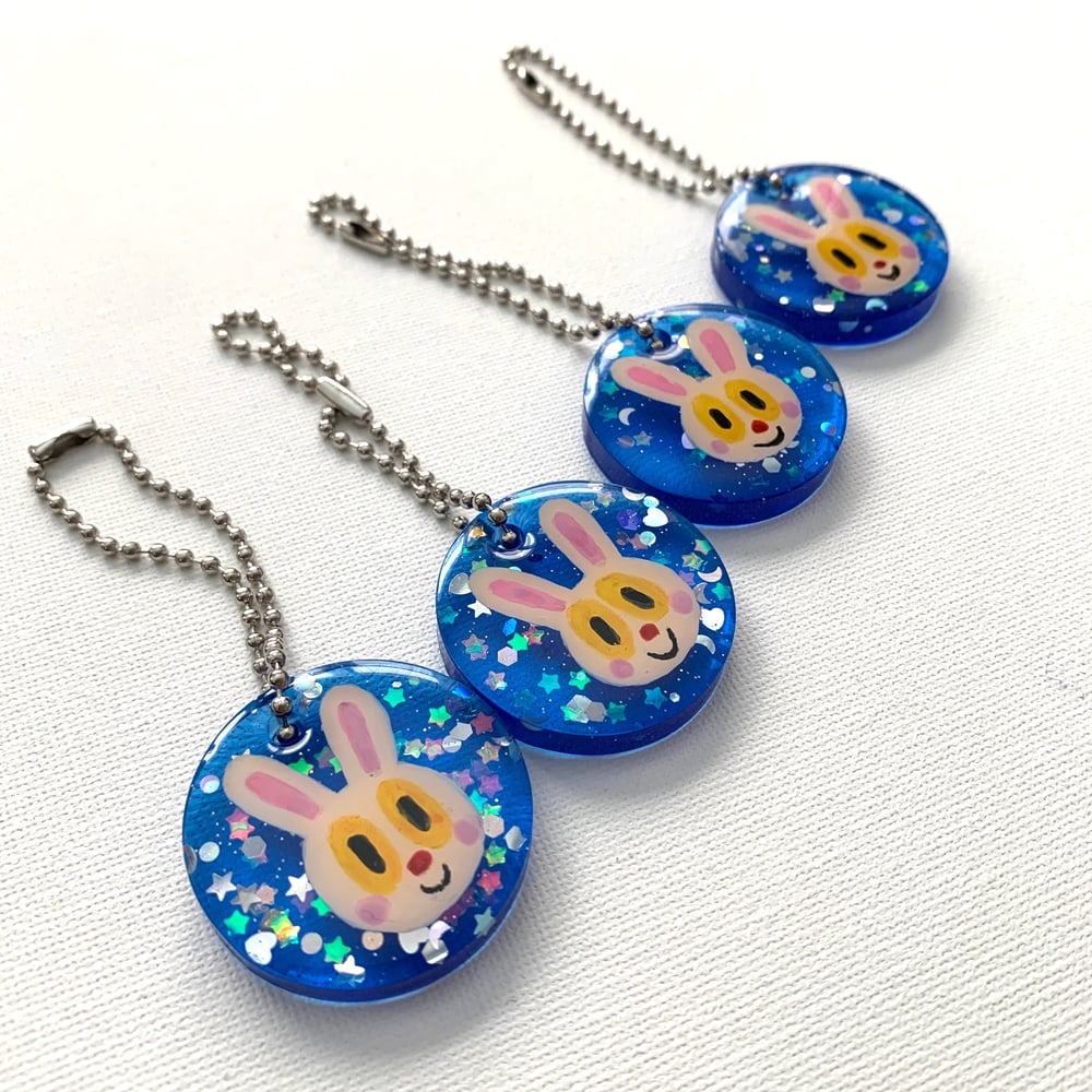 Image of Hand-Painted Bunny Keychains