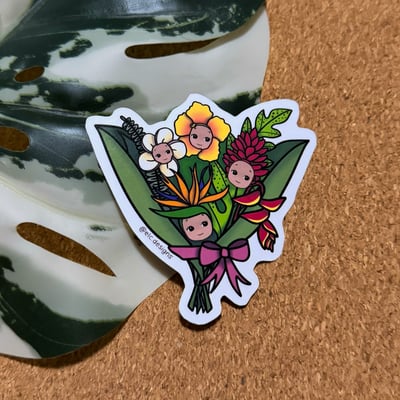Image of Pāpale Pēpē Tropical Bouquet Sticker