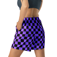 Image 3 of Purple Checker Unisex Athletic Shorts