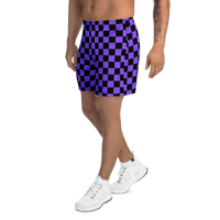 Image 4 of Purple Checker Unisex Athletic Shorts