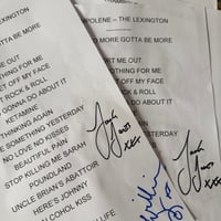 Signed Lexington setlist
