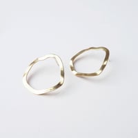 Image 1 of *NEW* Mini Wave Earrings - Wavy gold tone drop stud earrings