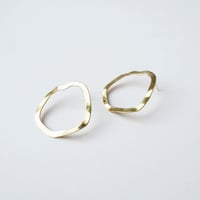 Image 3 of *NEW* Mini Wave Earrings - Wavy gold tone drop stud earrings