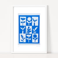 Image 1 of Vintage Botanical Blue Fabric Print