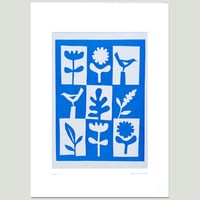 Image 3 of Vintage Botanical Blue Fabric Print
