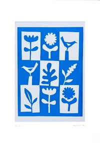 Image 4 of Vintage Botanical Blue Fabric Print